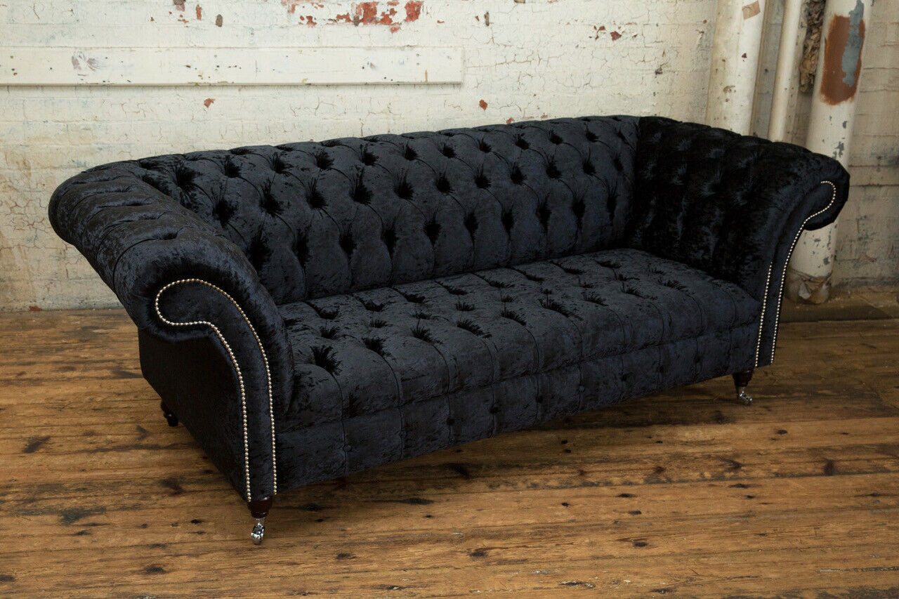 JVmoebel Chesterfield-Sofa Chesterfield Sofa Original Microfaser Couch Neu Webstoff, Packung, Made in Europa
