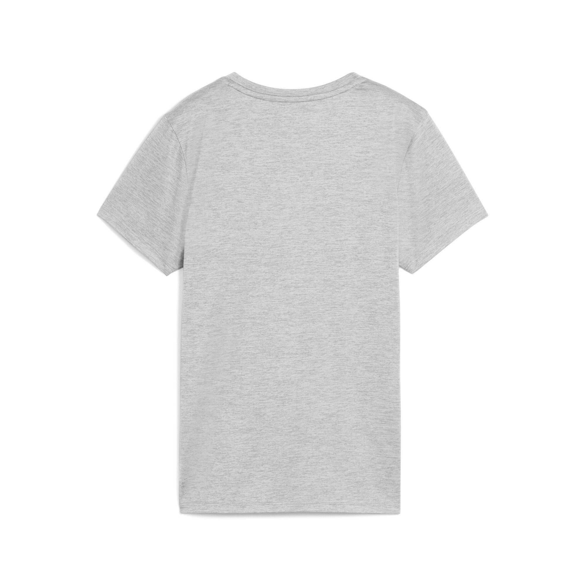 PUMA Trainingsshirt W TAD ESSENTIAL HEATHER LOGO TEE Regular Fit, mit Rundhalsausschnitt, atmungsaktiv