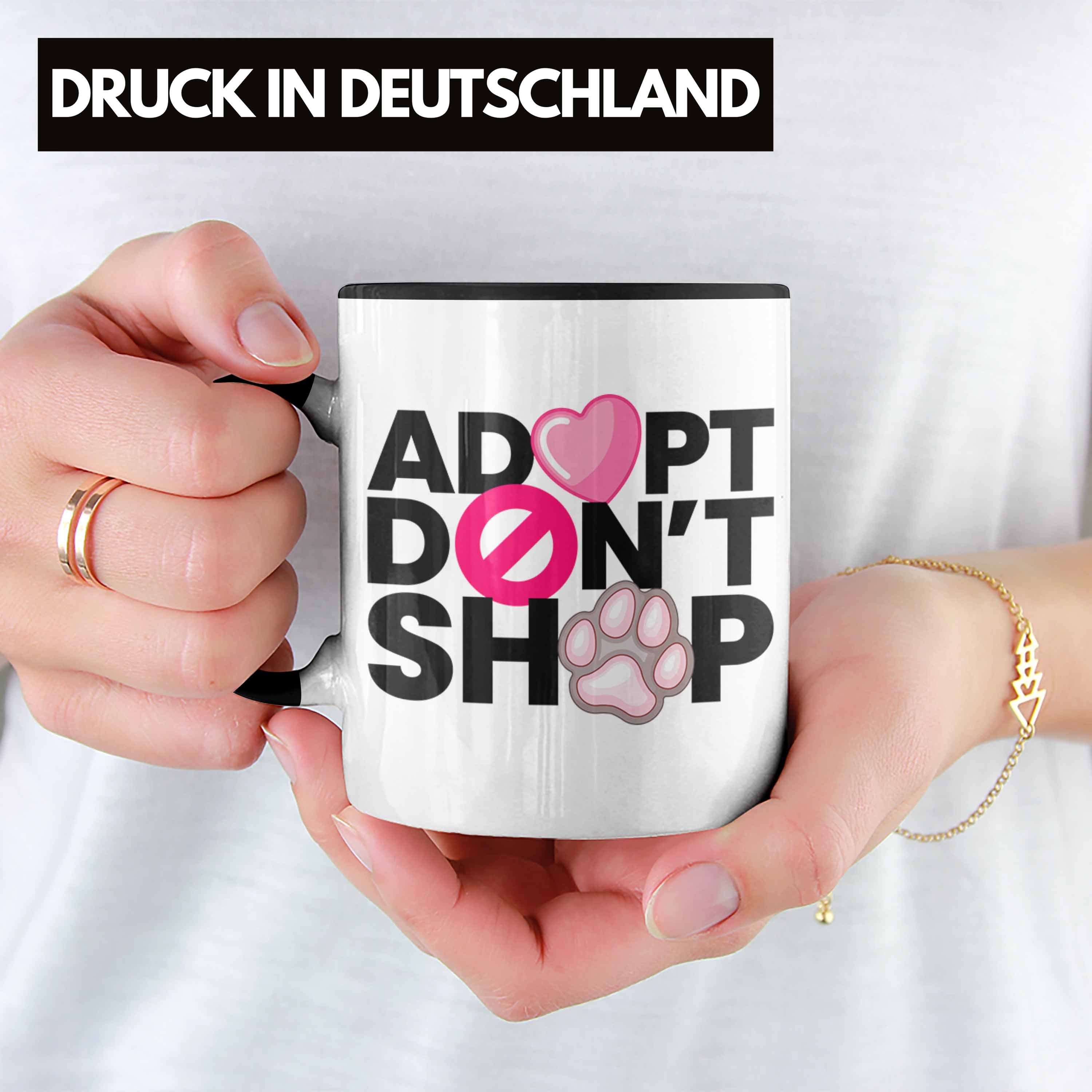 Trendation Tasse Trendation Dont - Veganer Tierschützer Statement Tasse Vegetarier Schwarz Shop Adopt Geschenkidee Tierschutz Geschenk