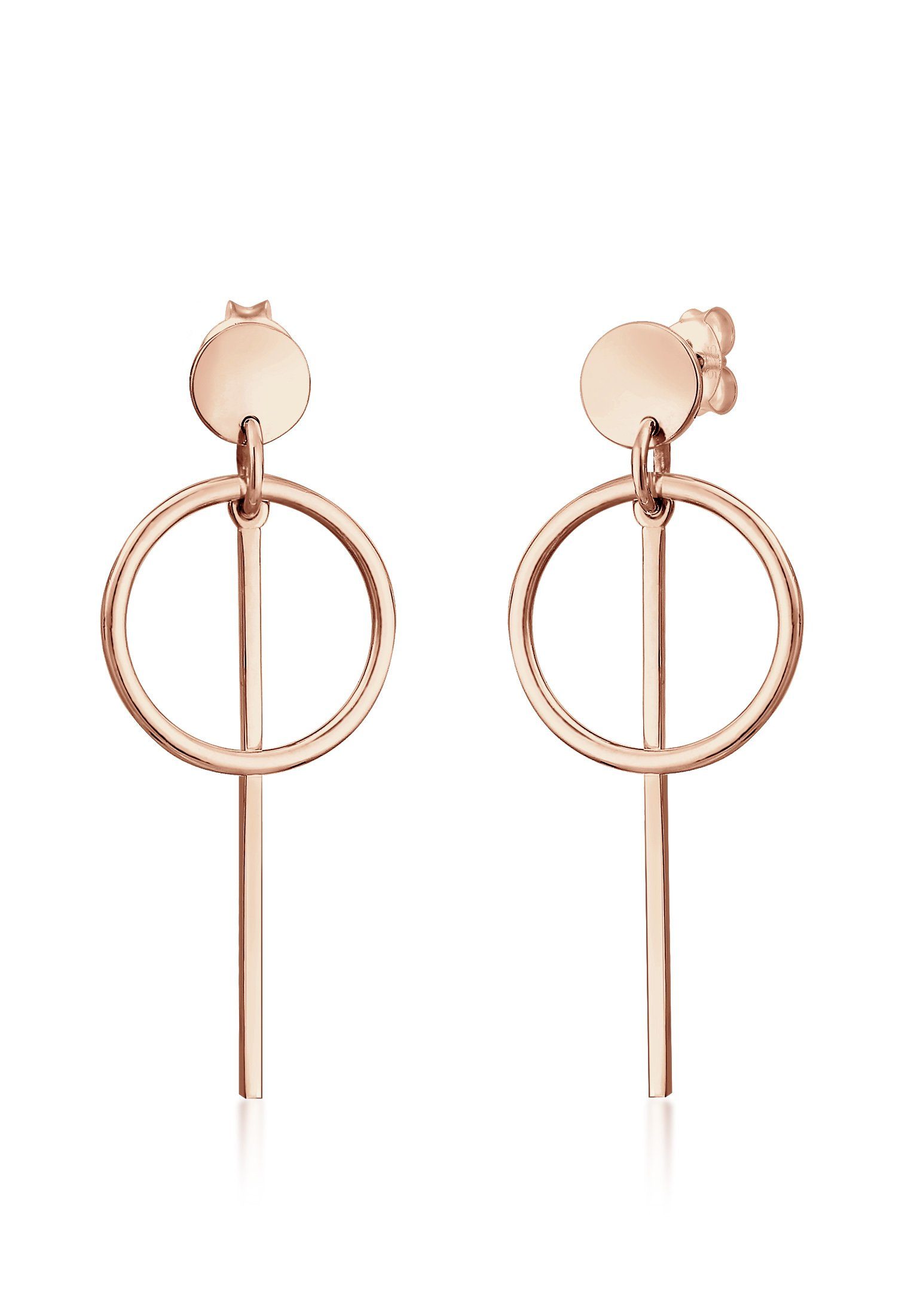 Paar Ohrhänger Hänger Plättchen Kreis Basic 925 Silber