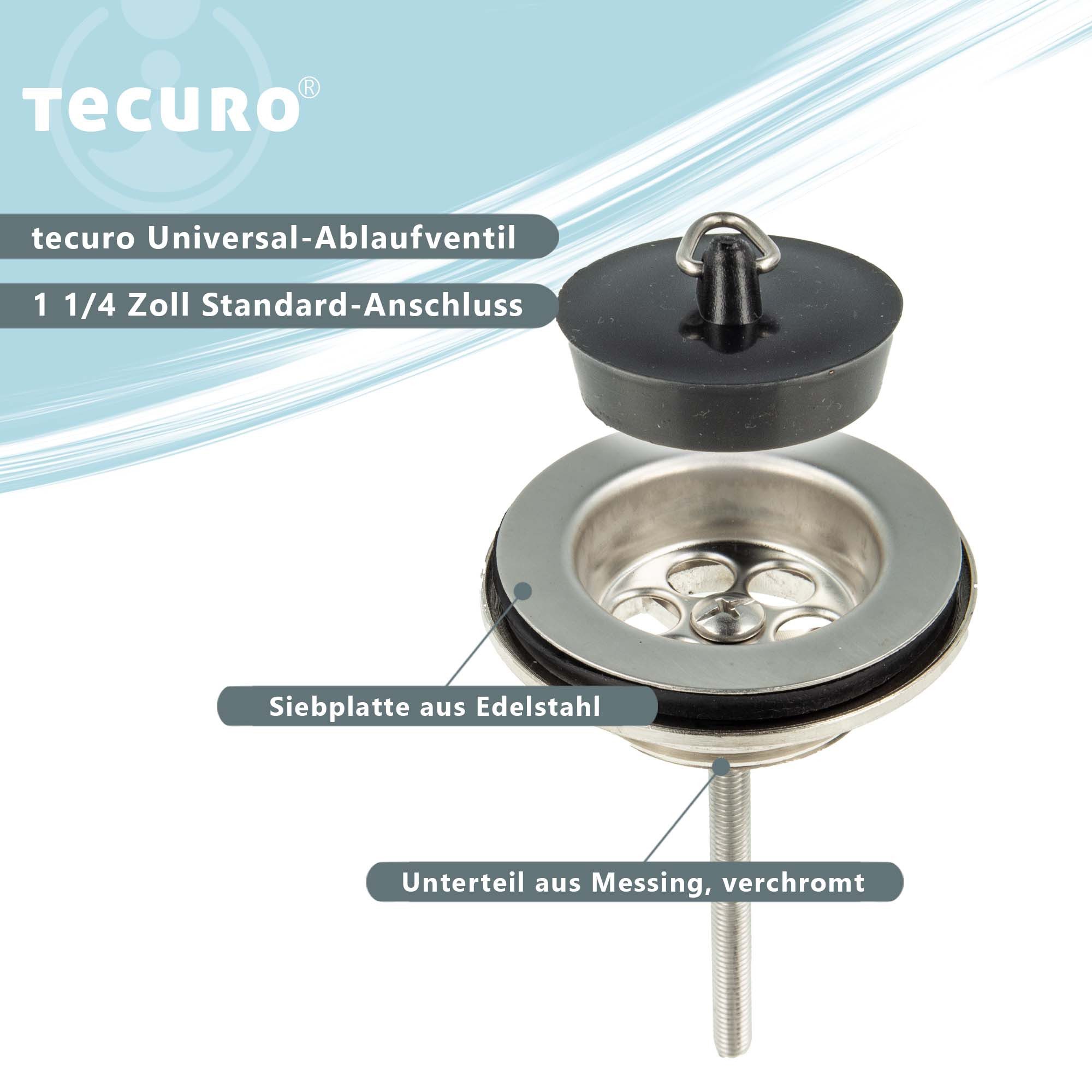 tecuro Ablaufventil Universal Ablaufventil, 1 1/4 günstig online kaufen