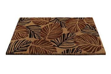 Fußmatte Jungle Mat, Wecon home, Höhe: 18 mm, Fussmatte aus Kokosfaser mit Antirutschbeschichtung, florales Design