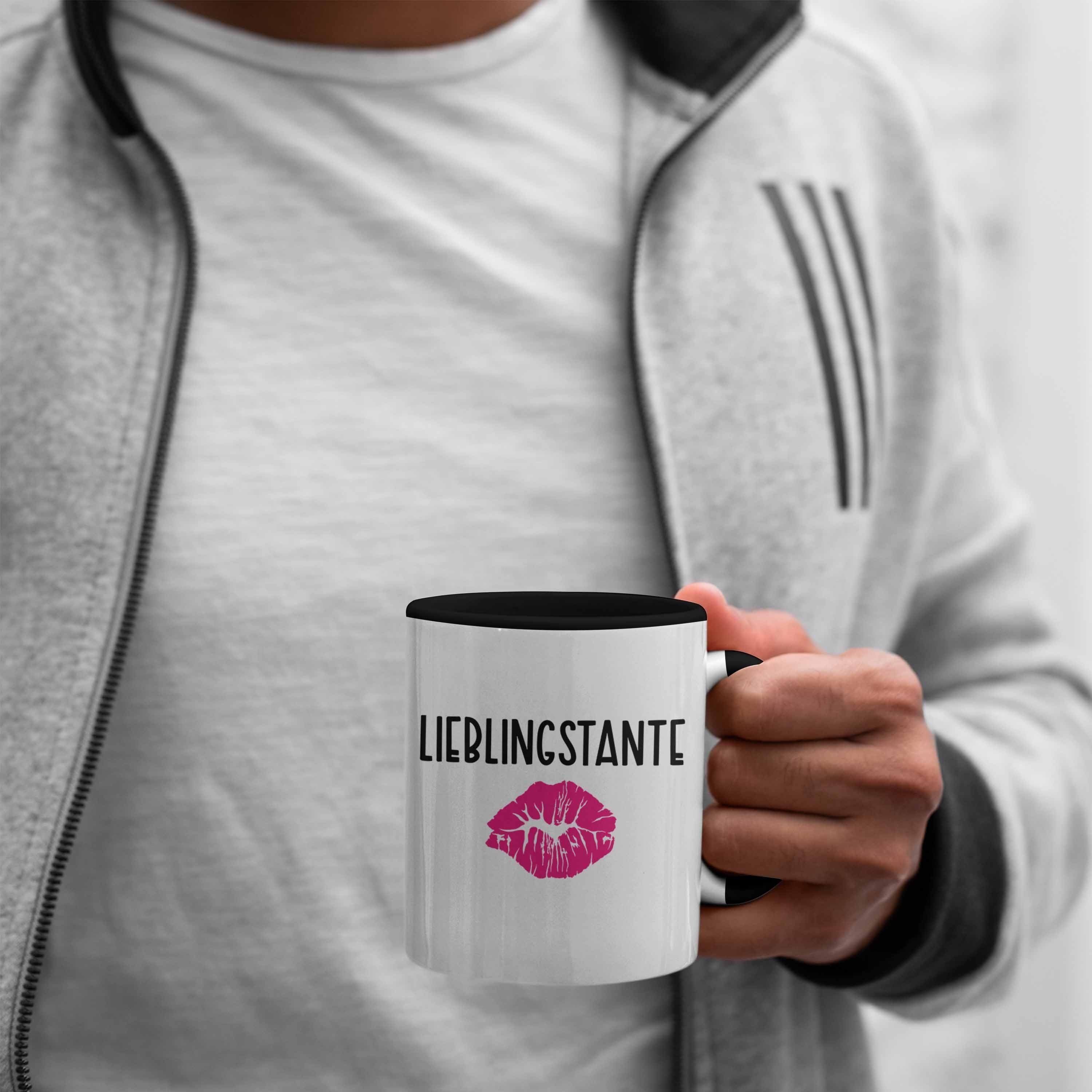 Trendation Tasse Trendation - Beste Weihnachten Geschenkideen Geburtstag Lustig Lieblingstante Ever Tante Nichte von Schwarz Tasse Geschenk