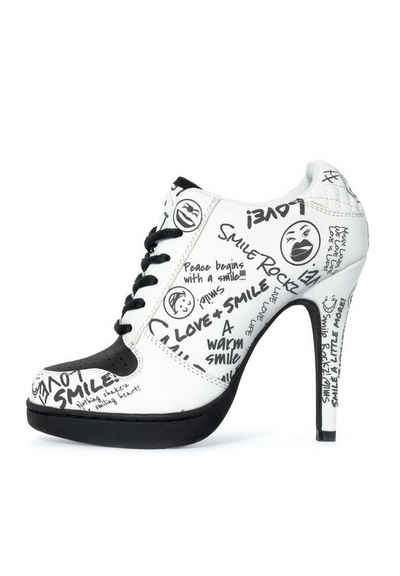 Missy Rockz SMILE'Z white / black High-Heel-Stiefelette Absatzhöhe: 8,5 cm