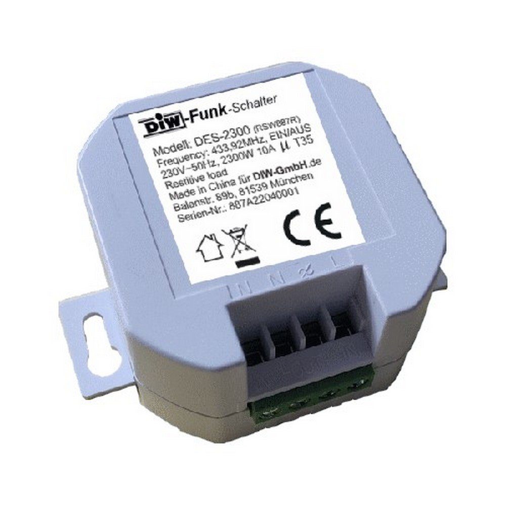 DIW-Funk Licht-Funksteuerung DES-2300 Funk-Einbau-Empfänger DIW-Funk Einbauscha, für Licht, Steckdosen, Garagen, Funk-Verschlüsselung, Packung, 1-tlg., Steuerung per Funk, Auswahl an vielen Sendern und Empfängern