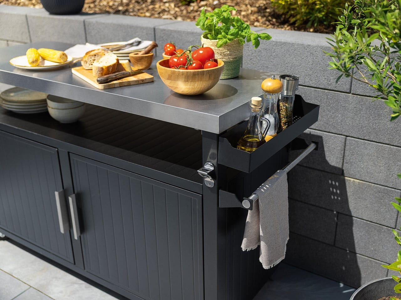 Primaster Grillablagetisch Primaster Grillwagen Napa XXL Universal 2-türig – Bild 2 von 5