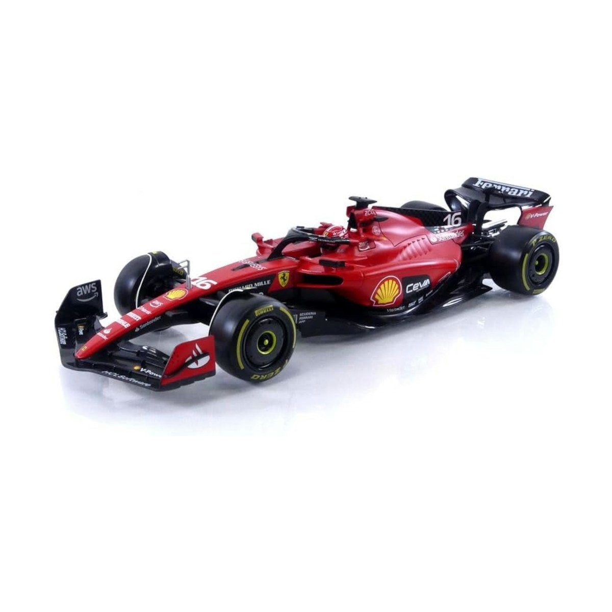 Bburago Modellauto F1 Ferrari SF-23, 2023 Leclerc, Maßstab 1:18, originalgetreu