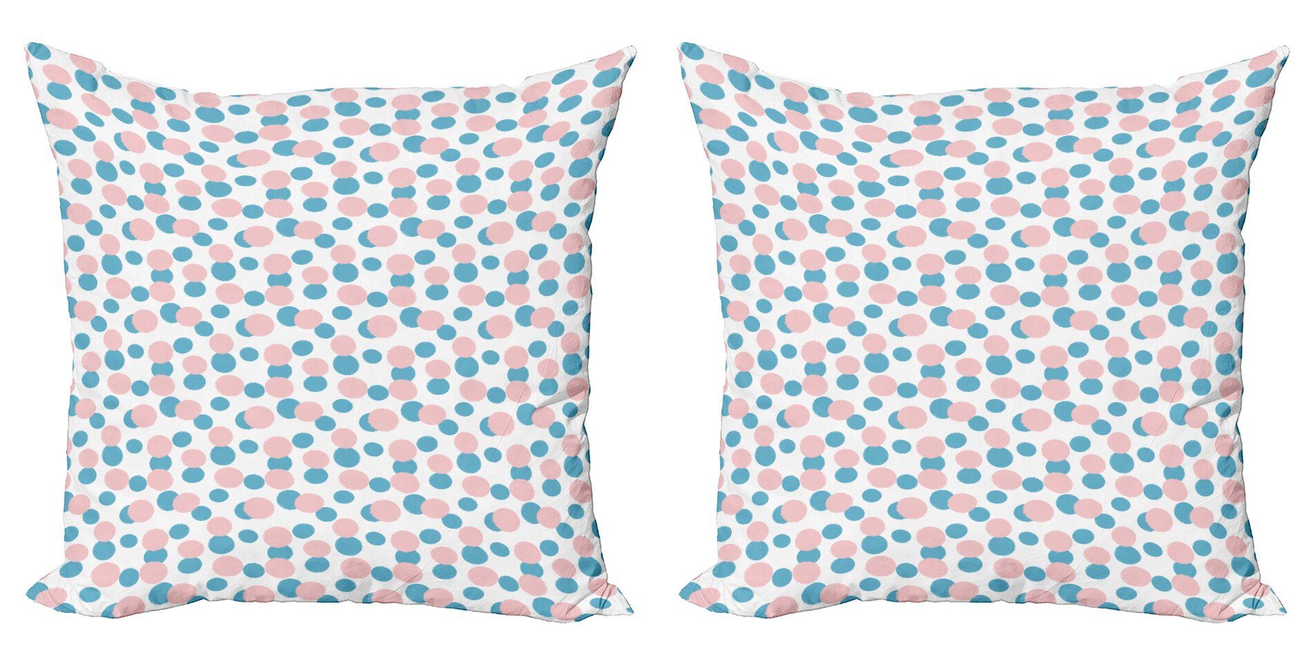 Stück), (2 Abakuhaus Blau Modern Und Pastell Accent Pink Kissenbezüge Digitaldruck, Doppelseitiger Runden