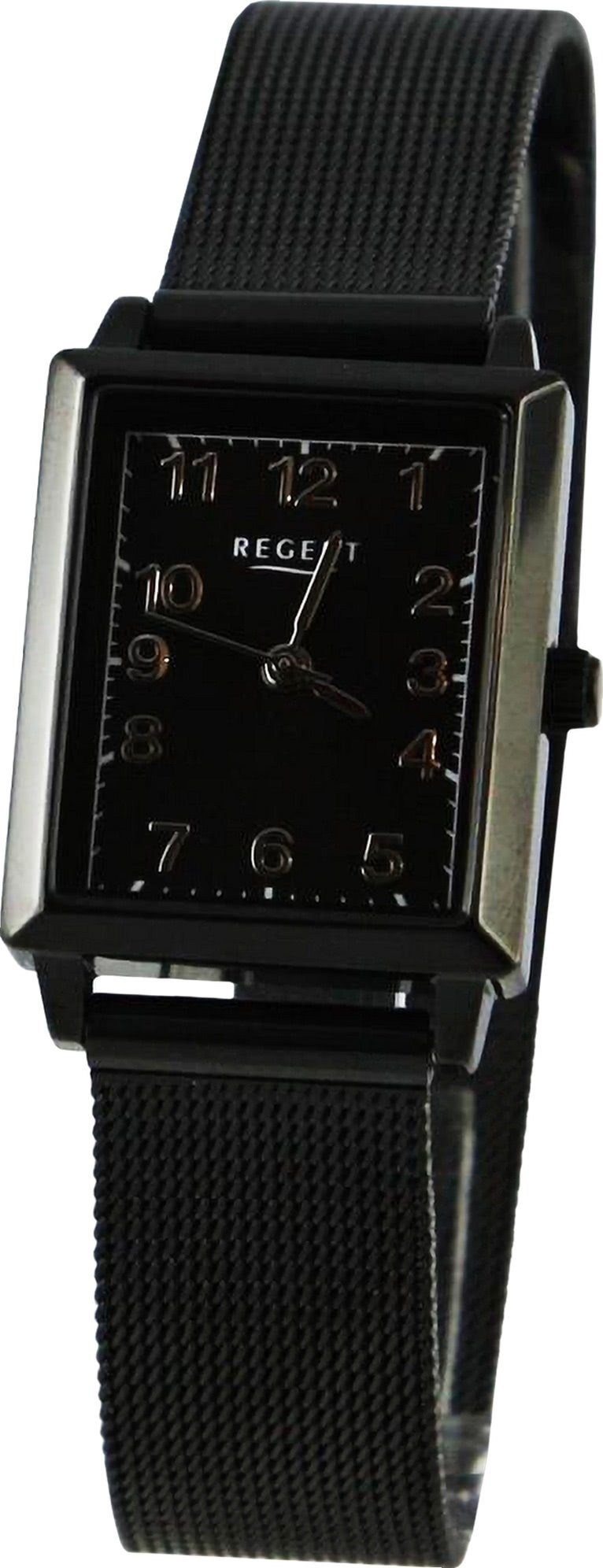 Regent Quarzuhr Regent Damen Armbanduhr Analog, Damen Armbanduhr rund, extra groß (ca. 22x26mm), Metallarmband