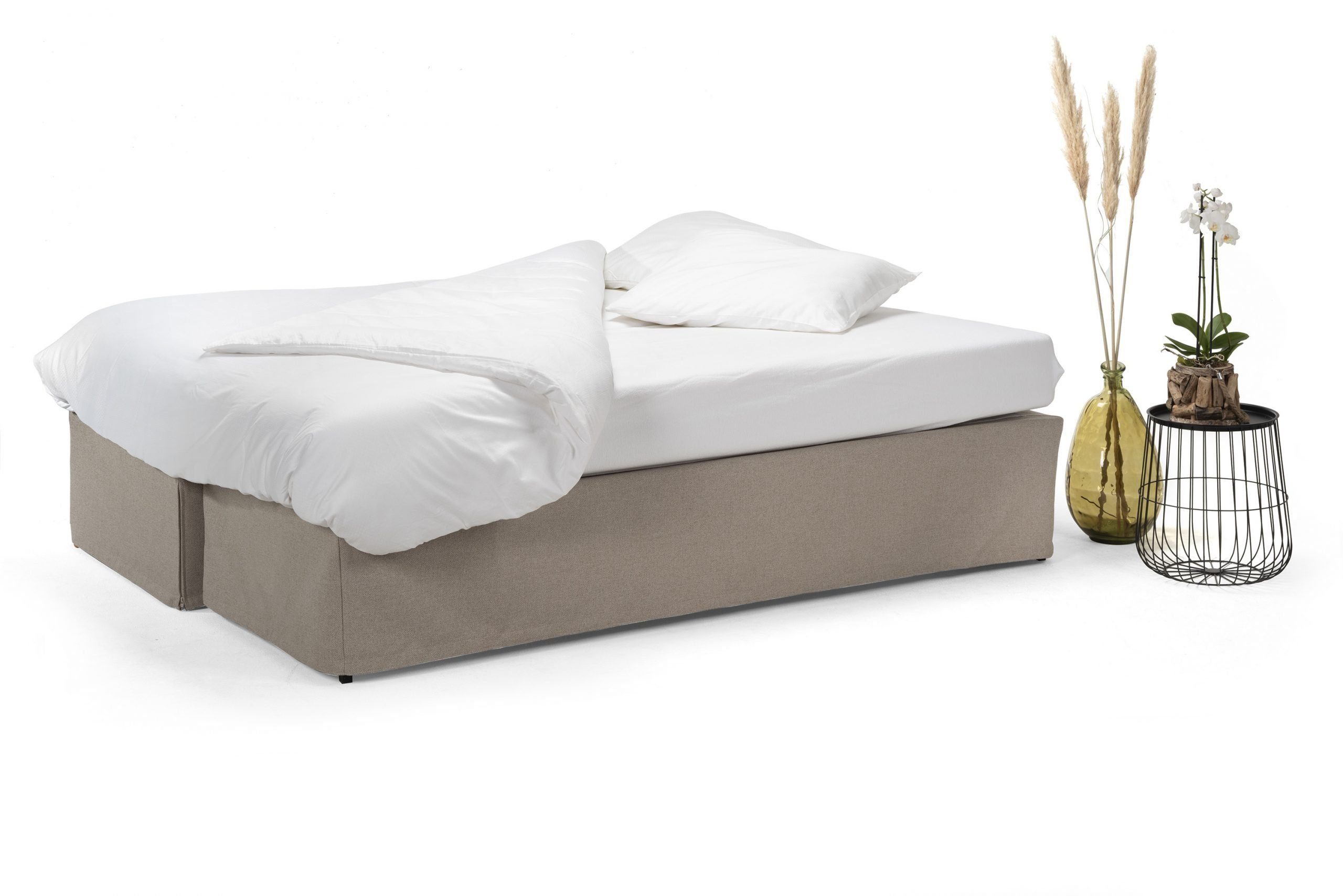 BedBox Funktionsbett Tagesbett, Unterbau Bett Premium, TWINBOX, Einzel- oder Doppelbett, optional mit Matratze grau