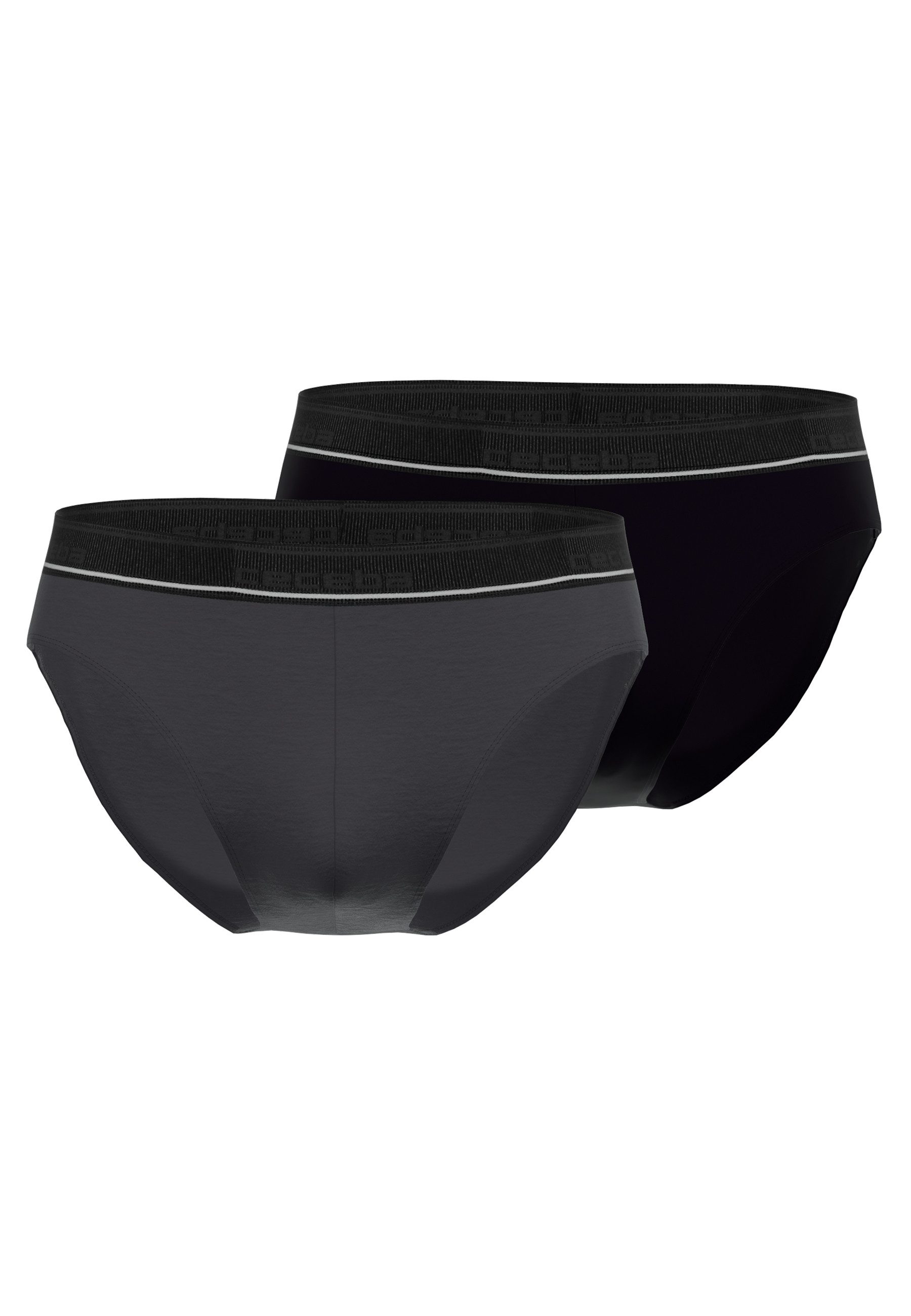 Slip CECEBA Herren Slip grau uni 2er Pack