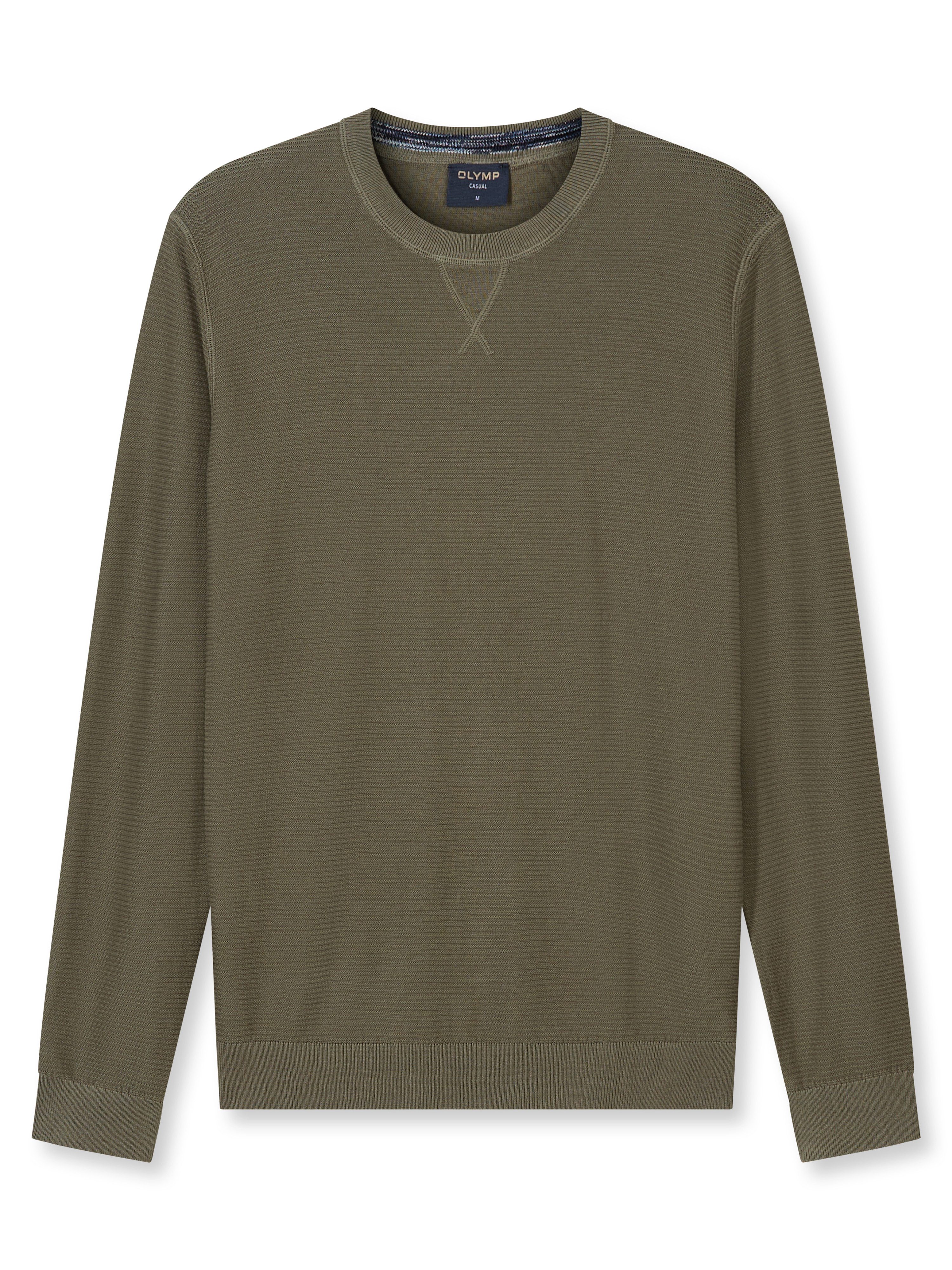 OLYMP Rundhalspullover OLYMP Strick Casual mit modischem Strukturmuster