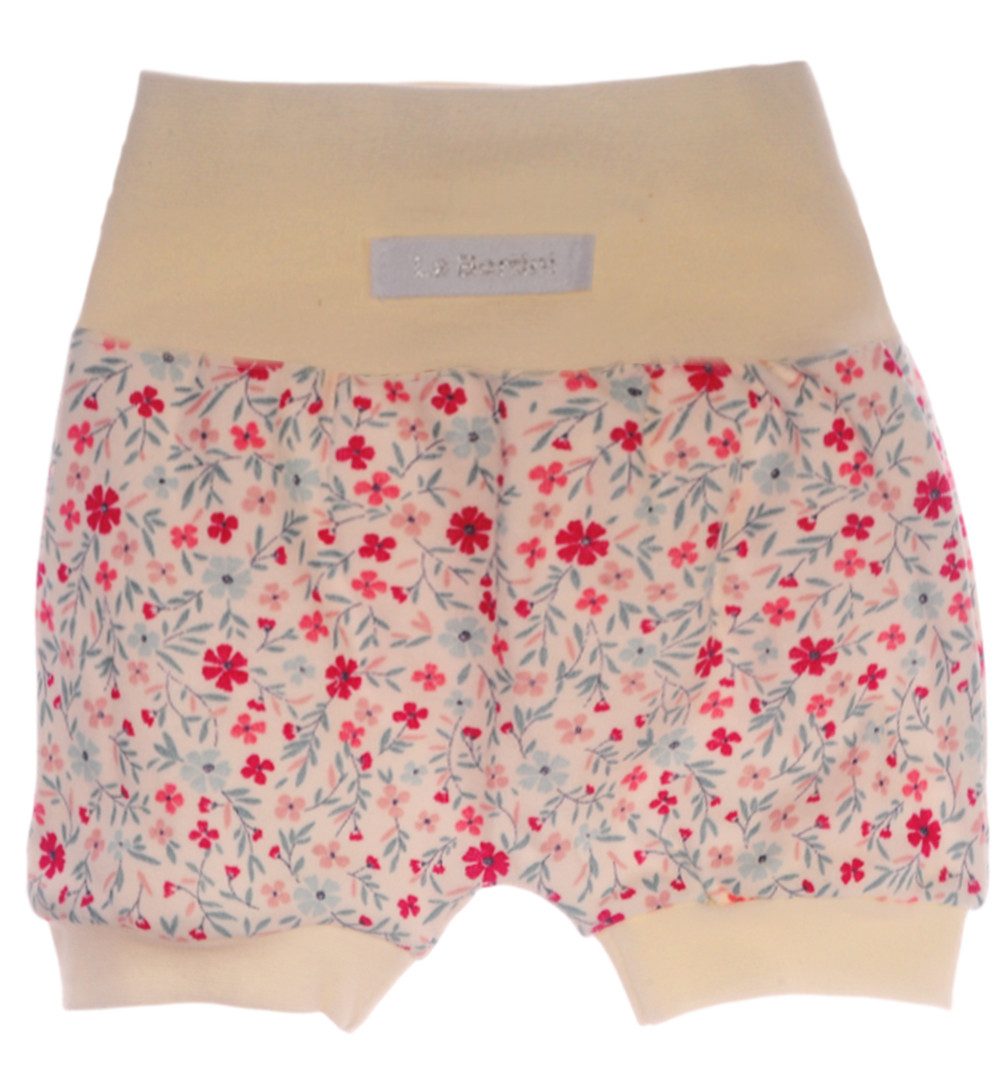 Shorts Baby Shorts sommerlich kurze Hose in Creme mit Blumen