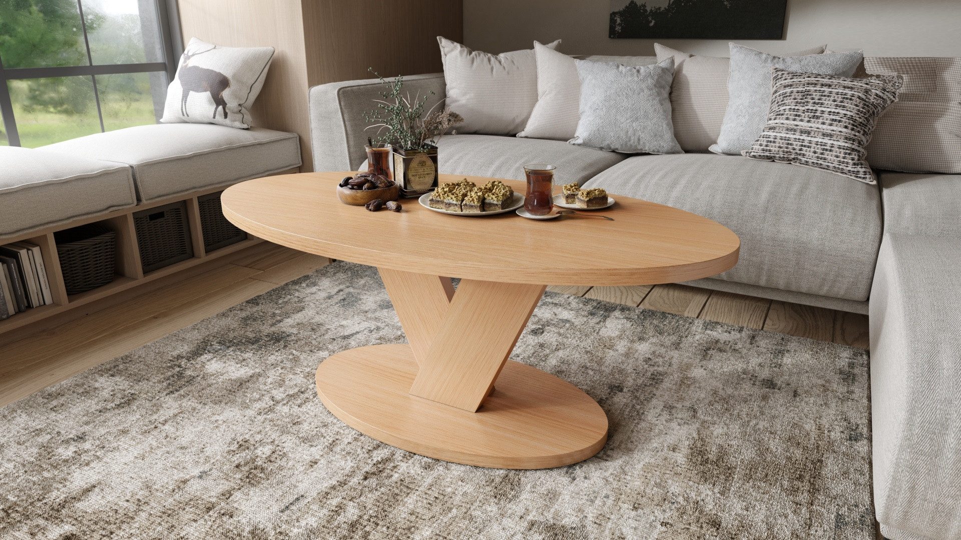 designimpex Couchtisch Design Couchtisch Lova oval günstig online kaufen