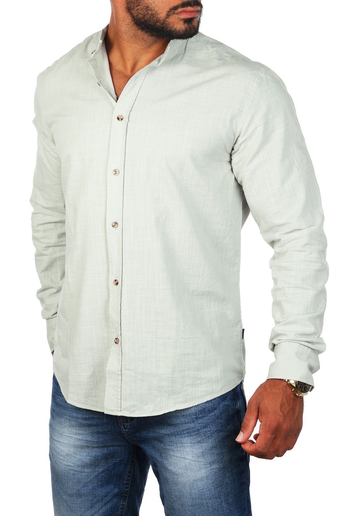 CARISMA Langarmhemd Herren Leinen Baumwoll Mix Hemd 8389 Regular Langarm St günstig online kaufen