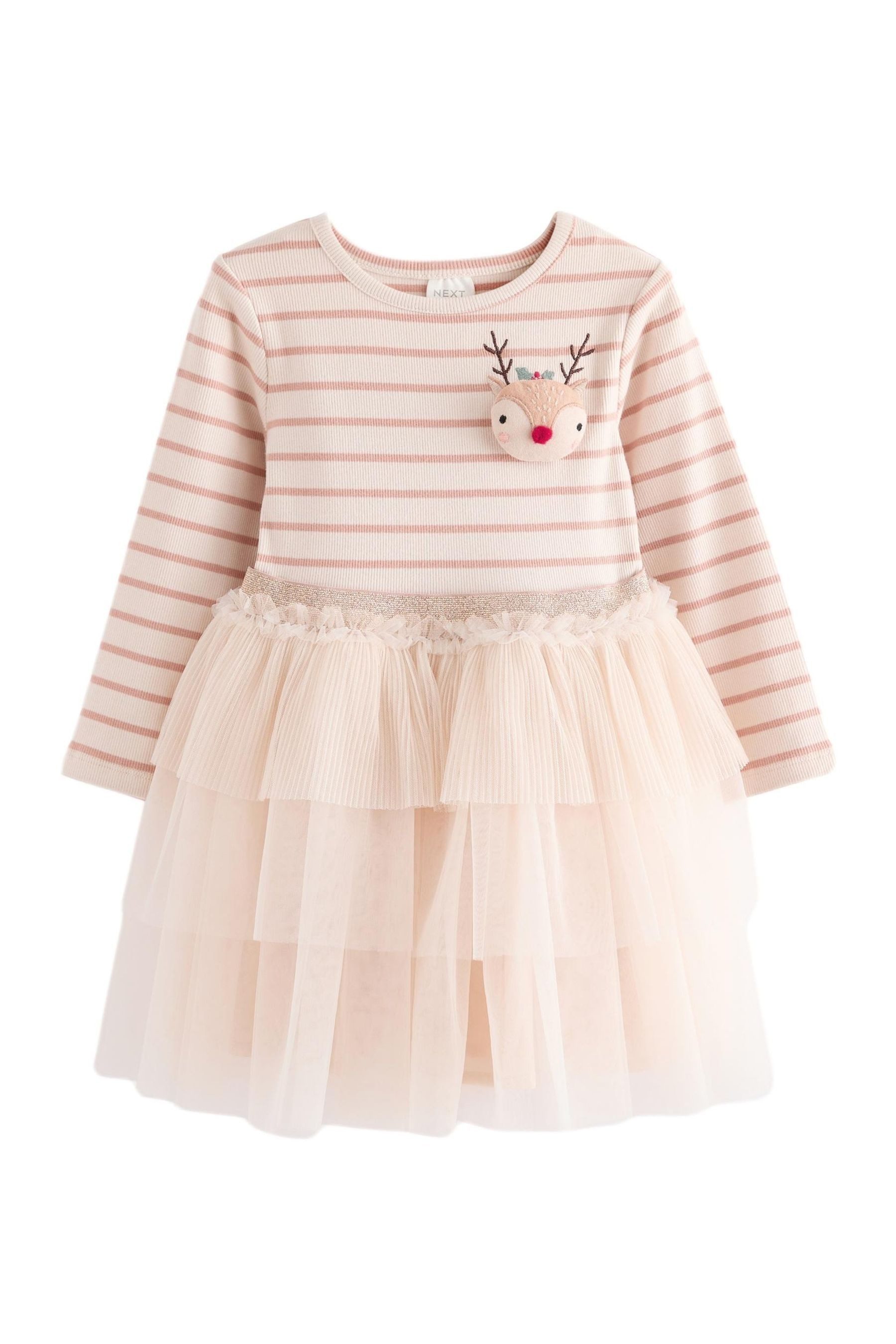 Next Tüllkleid Langärmeliges Kleid mit glitzerndem günstig online kaufen