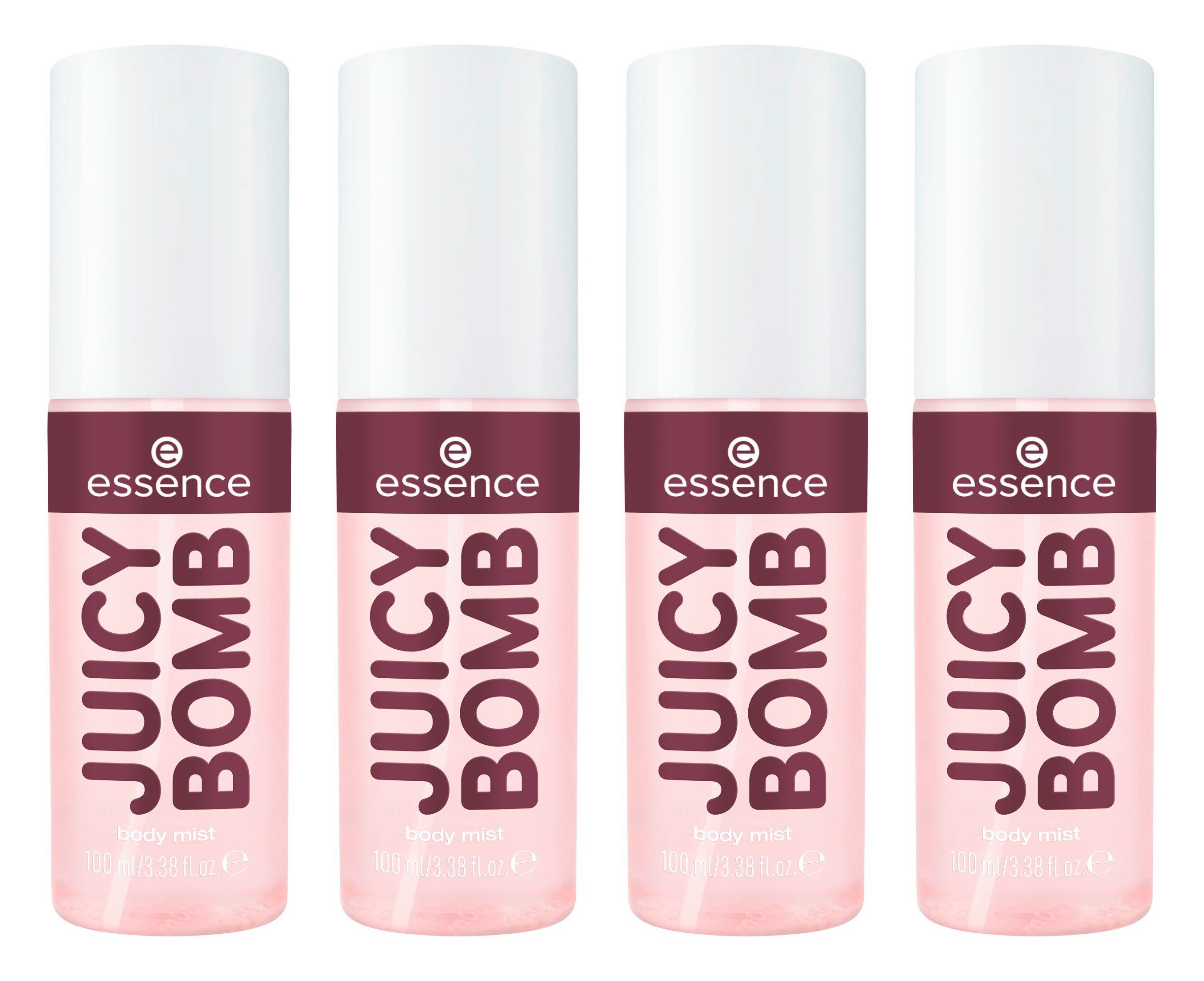 Essence Körperspray JUICY BOMB sweet drop body mist 104, 4-tlg.