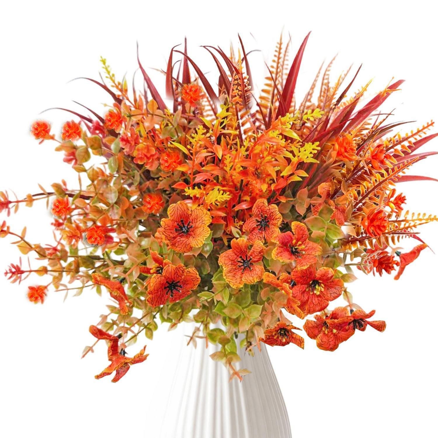 Kunstblumenstrauß 8Bündel Herbstblumen Künst 7Stile Gemischt, LuxusKollektion, Höhe 30 cm