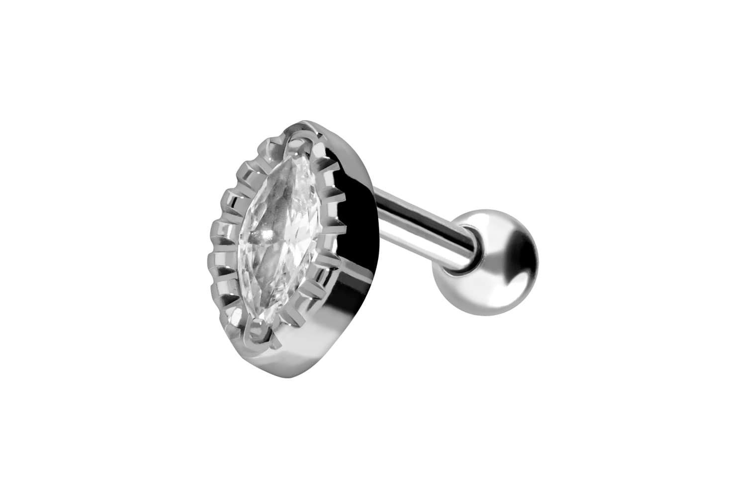 Piercing-Set Titan Ohrpiercing KRISTALLTROPFEN