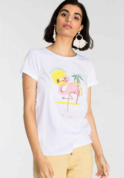 AJC T-Shirt mit sommerlichen Flamingo-Druck