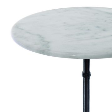 dynamic24 Bistrotisch, Bistro-Tisch 60 cm rund Marmor weiss