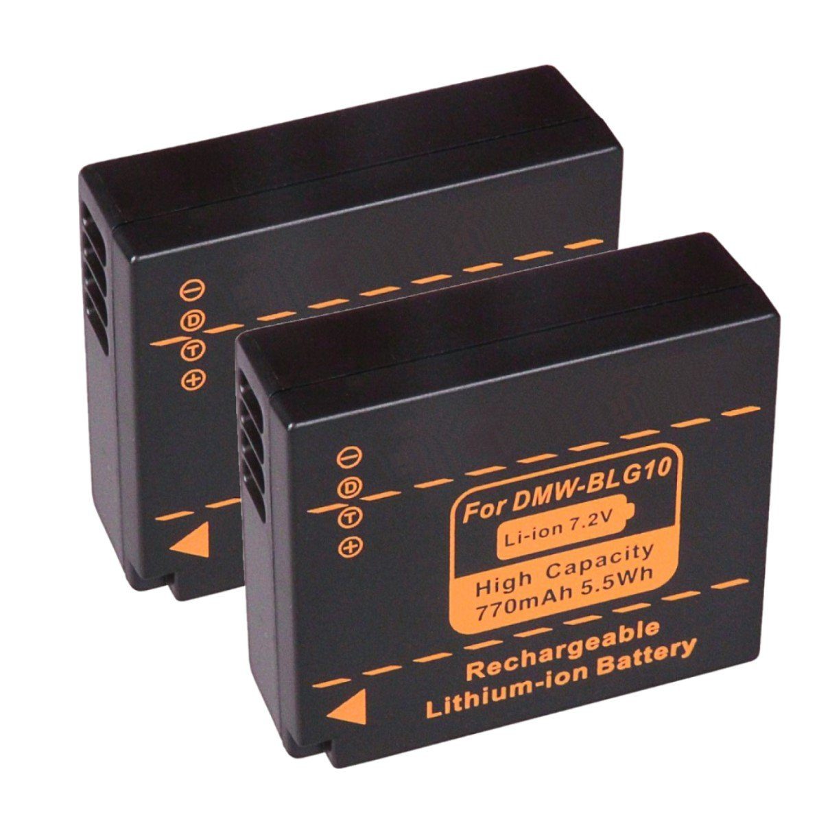 GOLDBATT 2x Akku für Panasonic DMC-GF6 DMW-BLG10 CS-BLG10MC DC-TX2 DMCGF3 DMC-GF3 DMCGF3CK Kamera-Akku Ersatzakku 770 mAh (7,2 V, 2 St), 100% kompatibel mit den Original Akkus durch maßgefertigte Passform inklusive Überhitzungsschutz