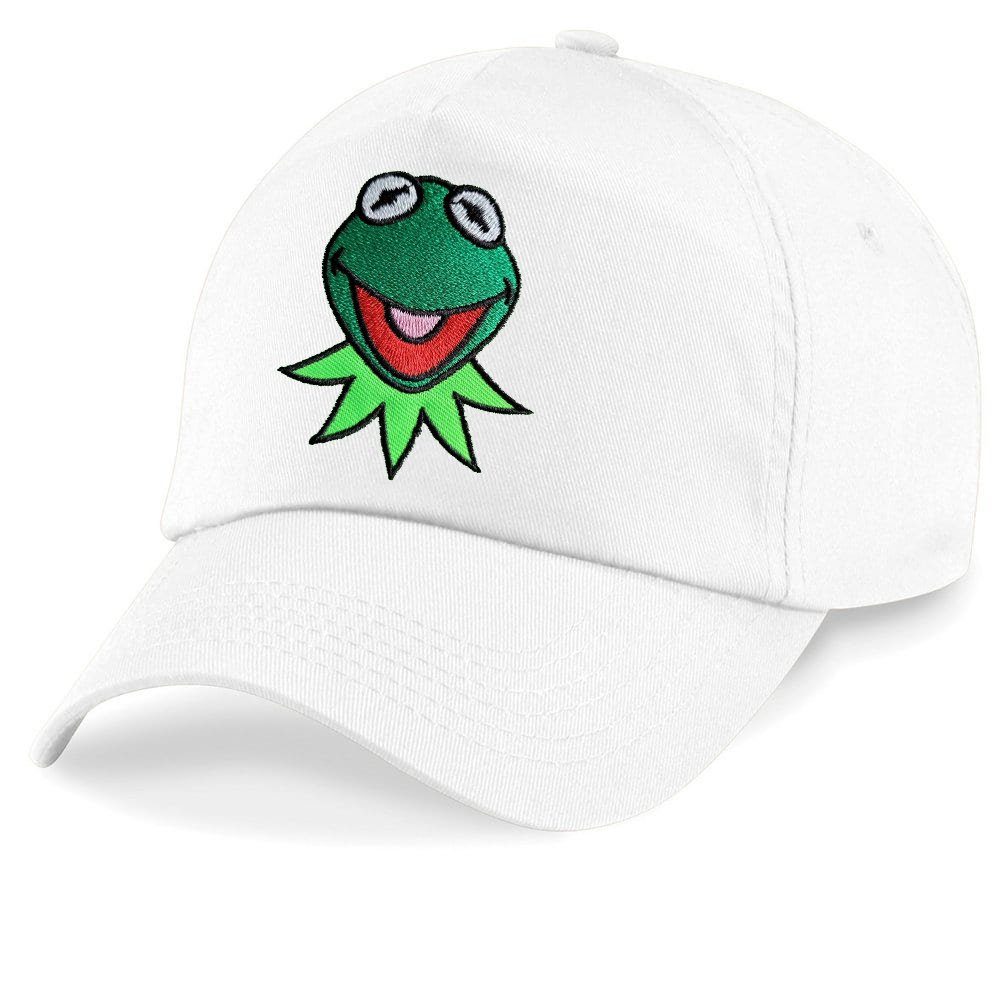 Blondie & Brownie Baseball Cap Kinder Kermit Frosch Muppet Frog Stick Patch Comic Tv One Size Weiß