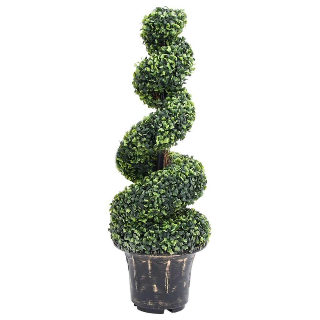 Kunstrasen Künstlicher Buchsbaum mit Topf Spiralform Grün 100 cm, vidaXL, Höhe: 100 mm