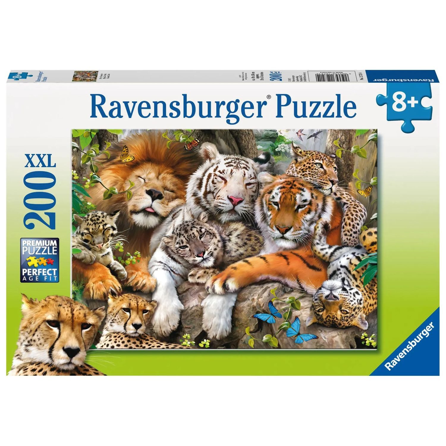 Ravensburger Puzzle Schmusende Raubkatzen Puzzle 200 Teile, 200 Puzzleteile