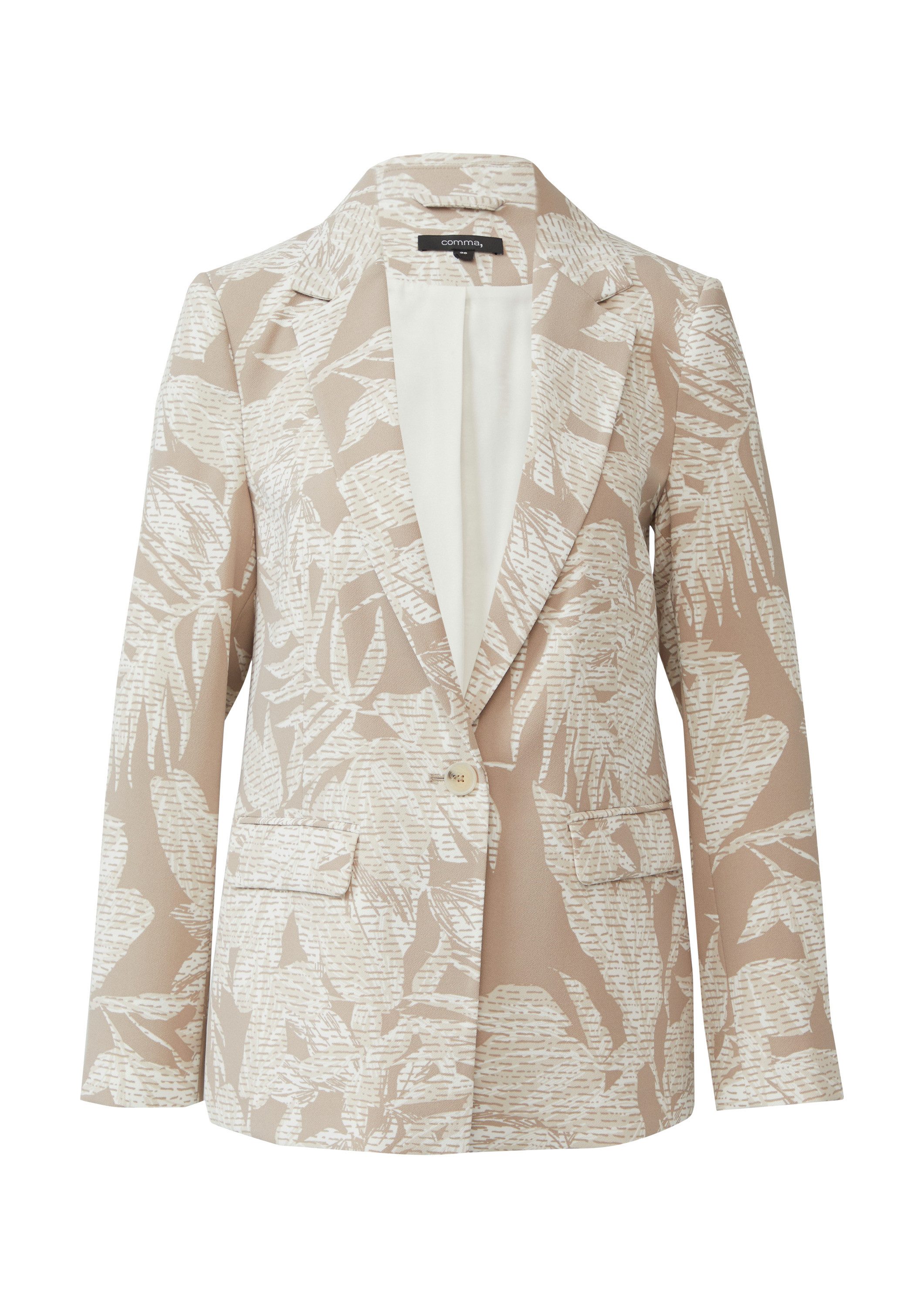 comma Jackenblazer Indoor-Blazer Modischer Crêpe-Blazer mit All-over-Print
