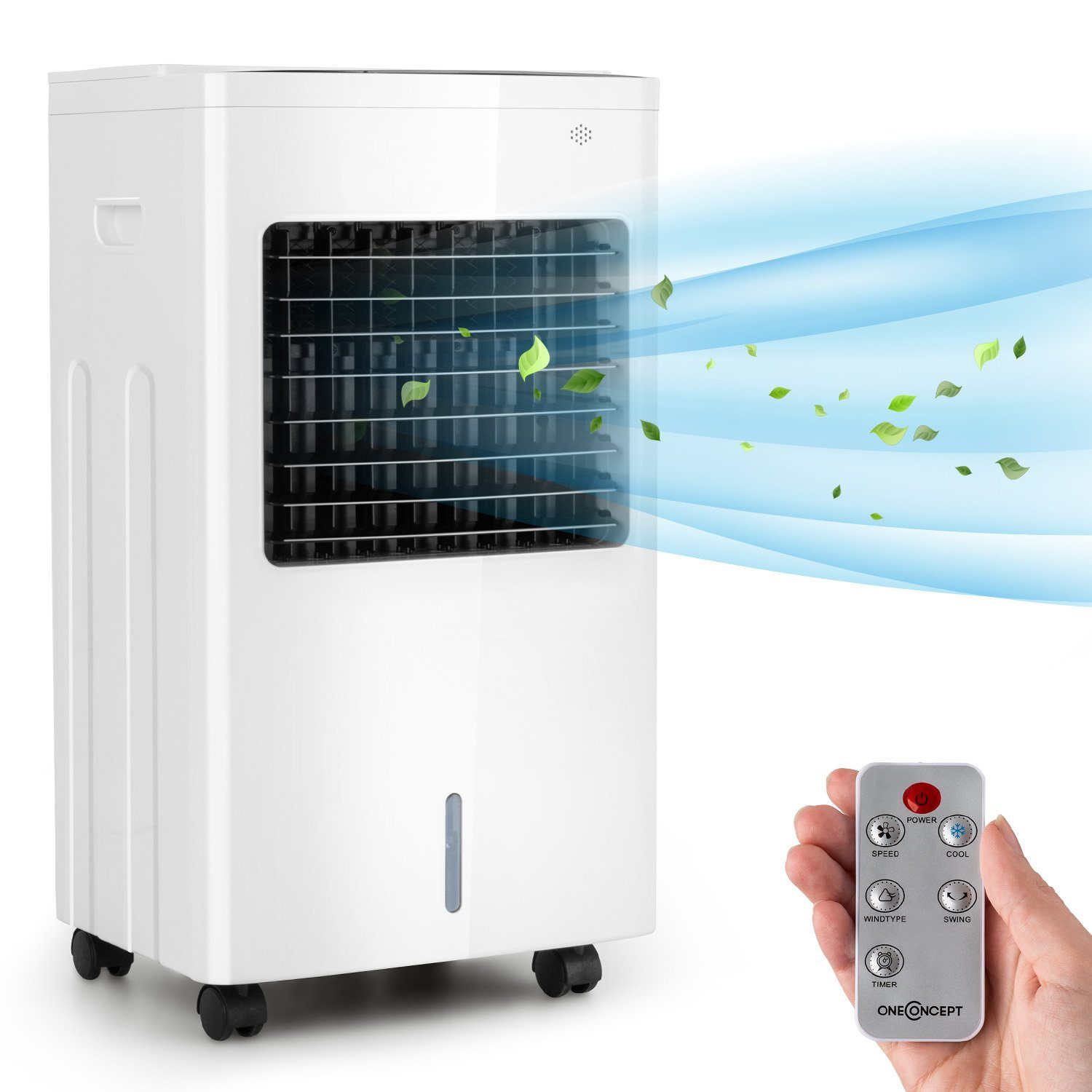 Top-Technologie ONECONCEPT Ventilatorkombigerät FreezeMe Klimaanlage 3-in-1 ohne mobil Luftkühler, Klimagerät Abluftschlauch Air Conditioner