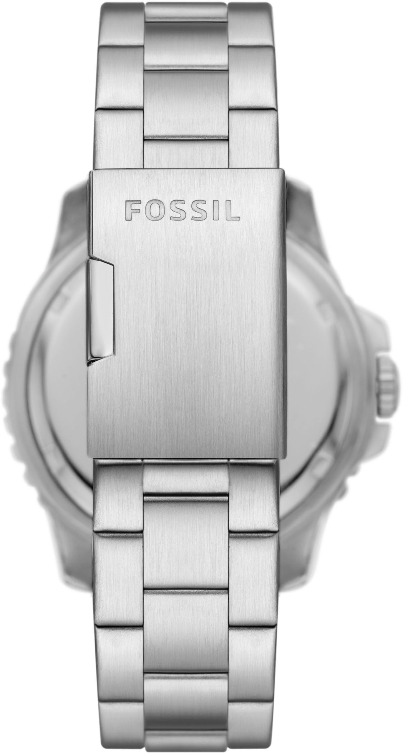 Fossil Quarzuhr FOSSIL BLUE GMT FS6092, Armbanduhr, Herrenuhr, Edelstahlarmband, analog, Tag, 2. Zeitzone
