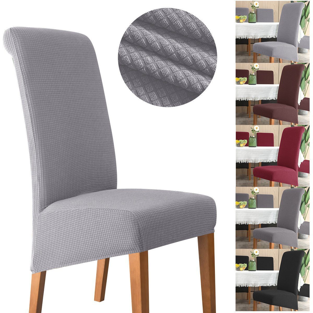 Simloveve Stuhlhusse Stretch Stuhlhussen, Universelle Passform Stuhlbezüge Chair Cover, Abnehmbar,Waschbar,Für Hotel Bankett Küche Restaurant Hochzeit Party