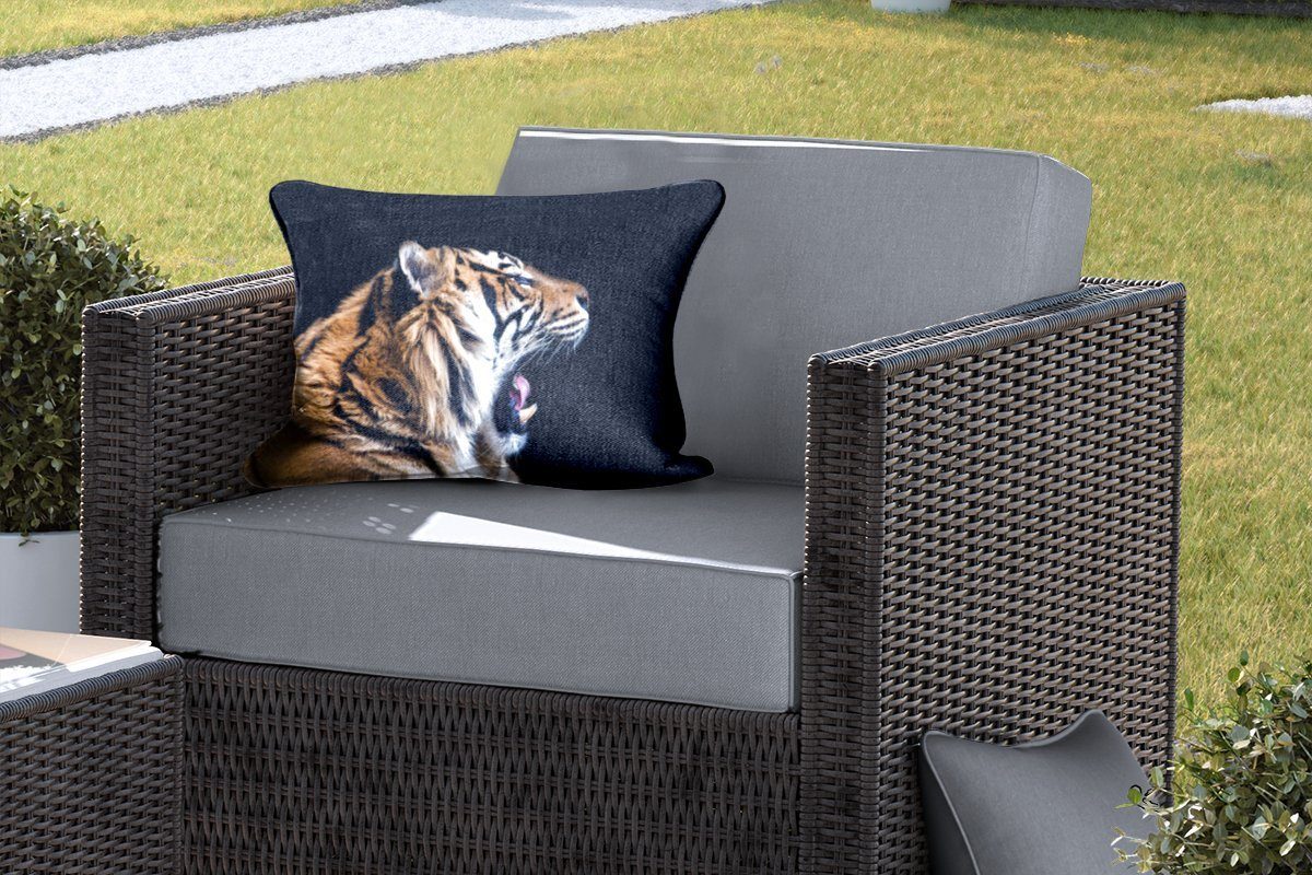 MuchoWow Dekokissen Tiger - - Porträt, Polyester, Outdoor-Dekorationskissen, Dekokissenbezug, Tiere Kissenhülle