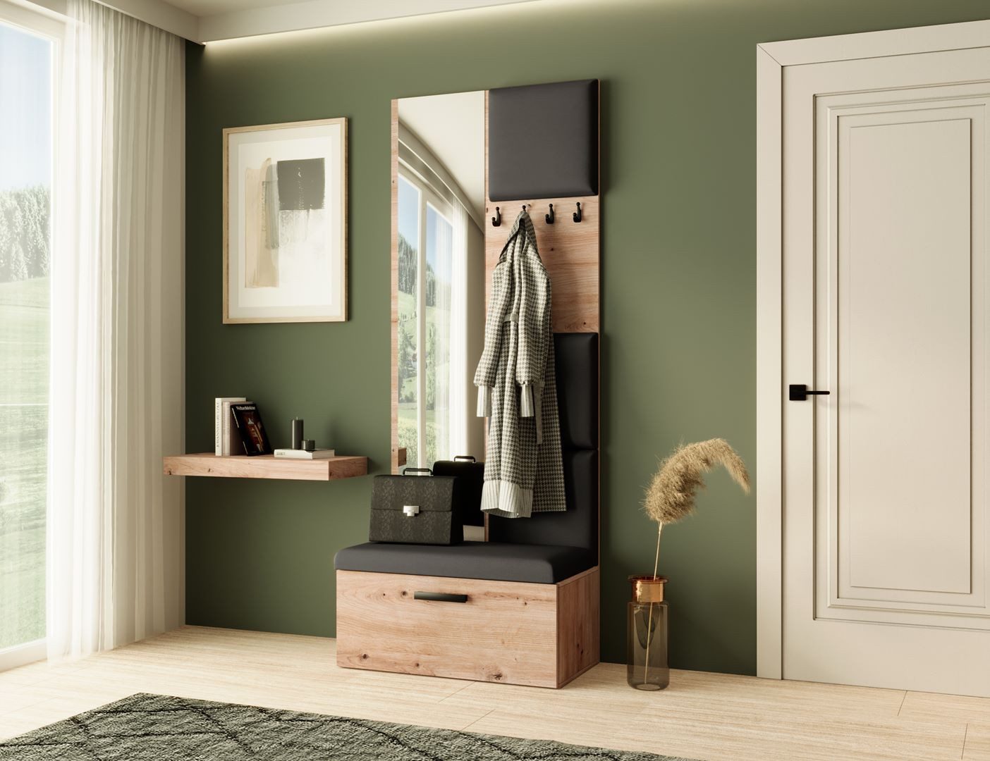 Beautysofa Garderobenschrank MARGARET III mit gepolsterten günstig online kaufen