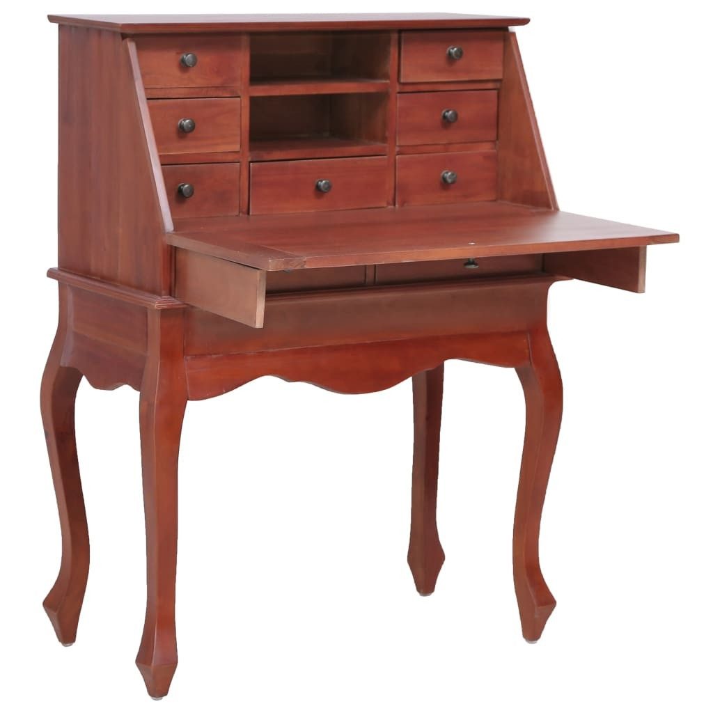 Schreibtisch aus Solid mahogany wood with brown finish in Braun