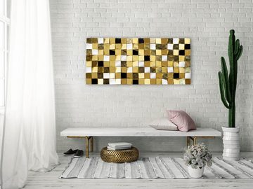 KUNSTLOFT Wandbild Goldene Mission 123x55 cm, handgefertigtes Wandbild mit 3D Effekt