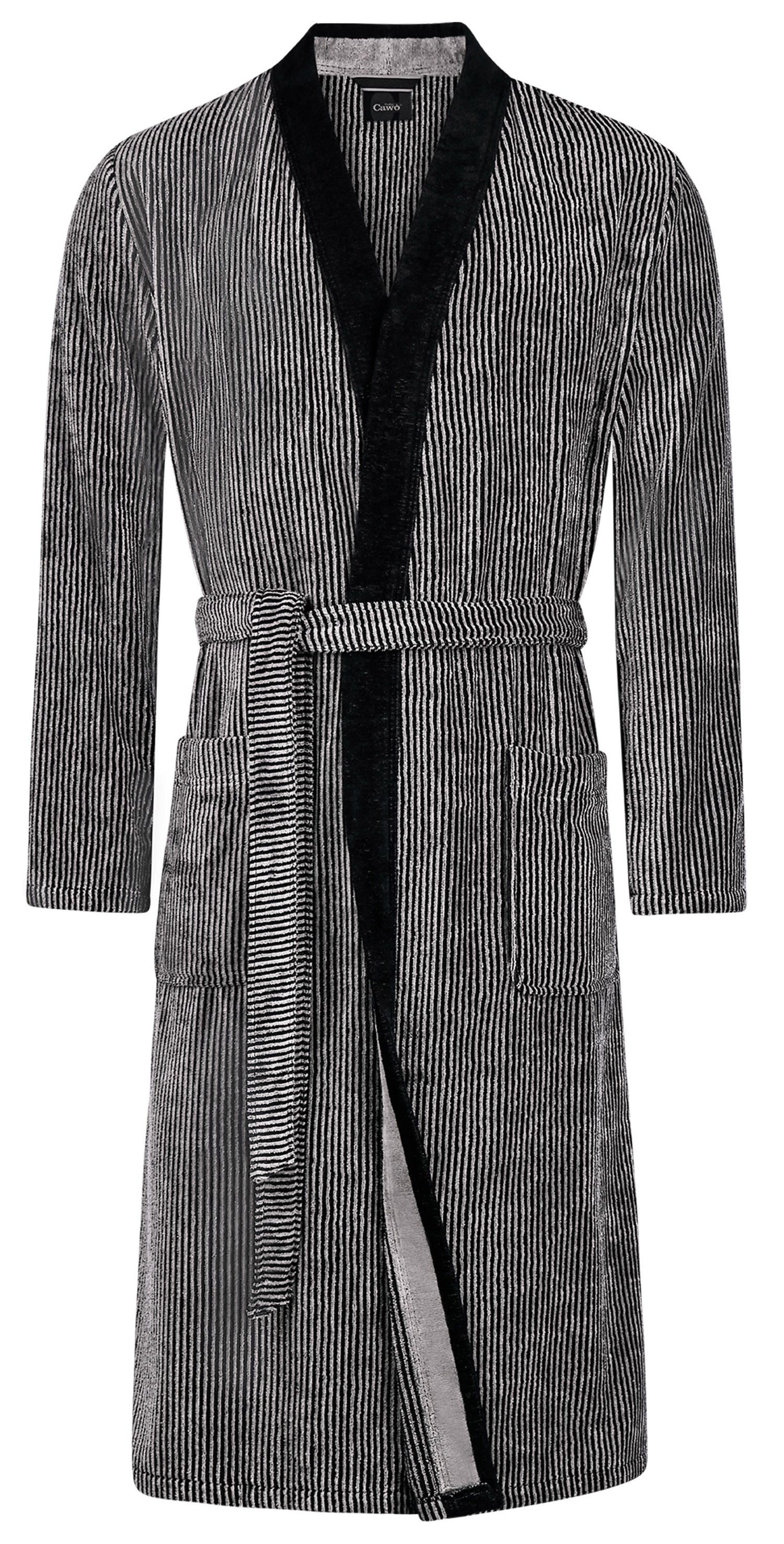 Cawö Herrenbademantel 5840, Langform, Walkvelours, Kimono-Kragen, Gürtel, K günstig online kaufen