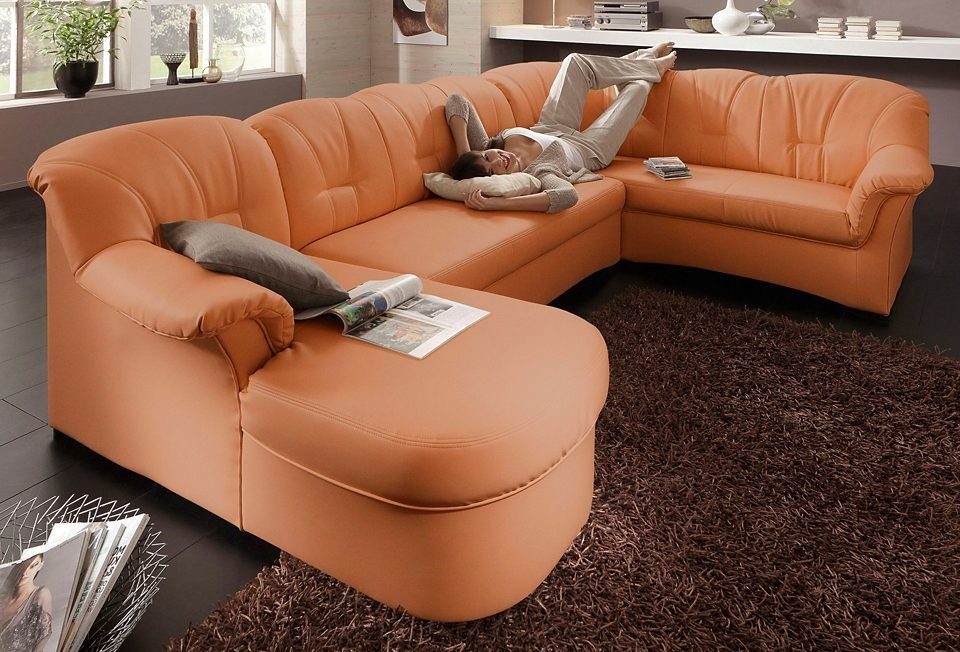 DOMO collection Wohnlandschaft "Papenburg, zeitlose Rückensteppung, elegant günstig online kaufen