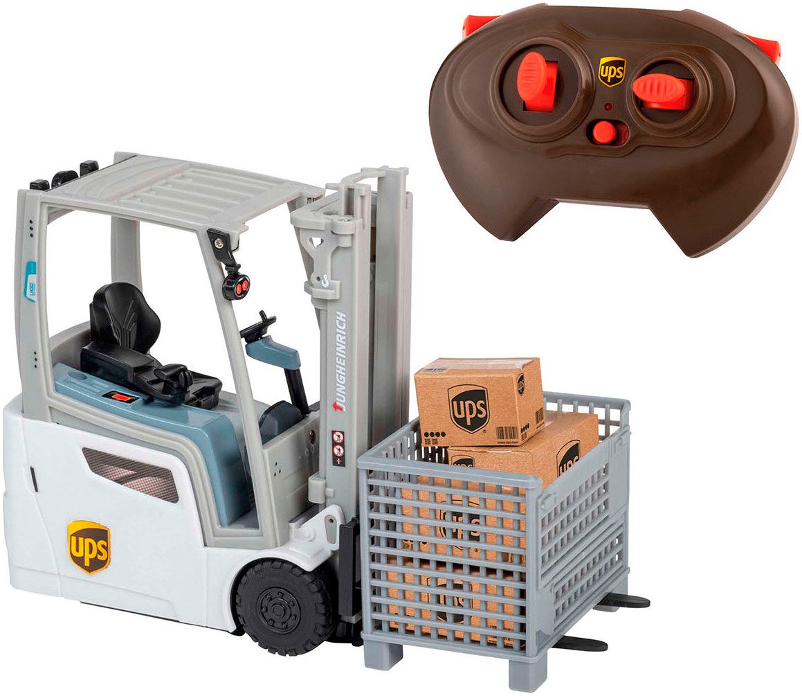 Happy People Радиоуправляемый вилочный погрузчик UPS Jungheinrich 1:16 Gabelstapler, 2,4 GHz, 29cm, mit Fernbedienung
