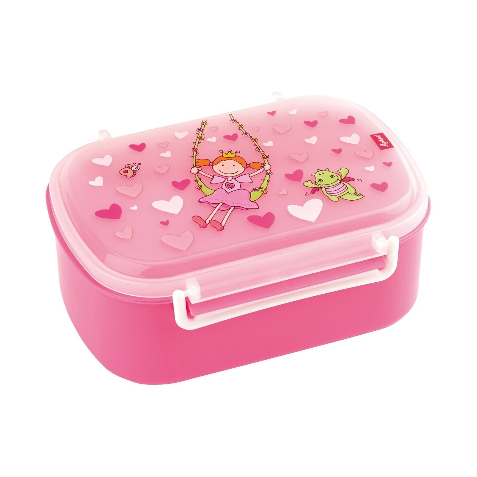mit Pinky x spülen Lunchbox Polypropylen, Queeny, Spülmaschinengeeignet, Hand Lunchbox der x 7 17 cm, Motiv-Deckel 11 Sigikid Herz (1-tlg),