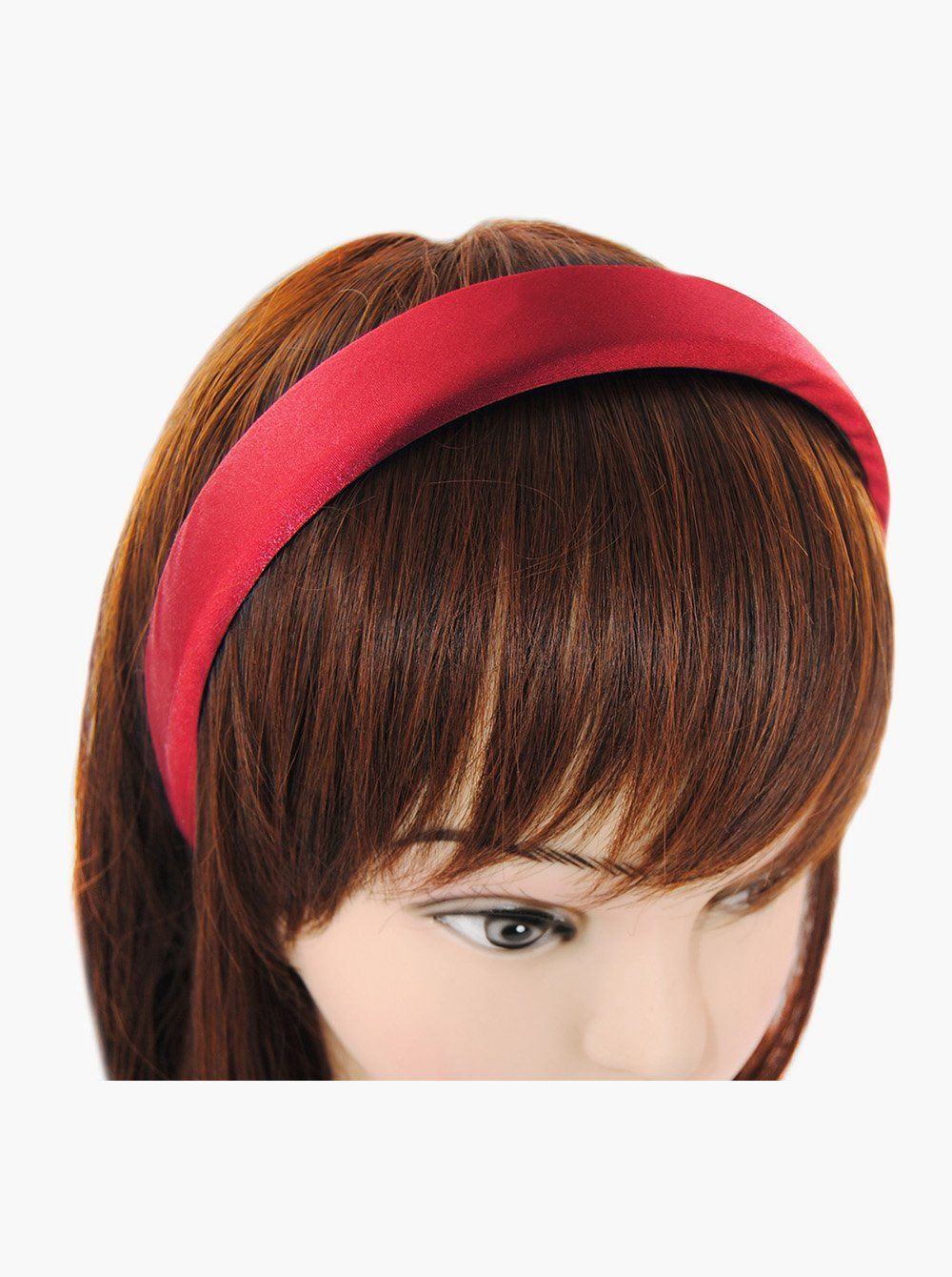 axy Haarreif Haarreif mit Stoff Vintage Damen Bezogen Satin gepolstertes Haarband Rot Colours, Haareifen Candy