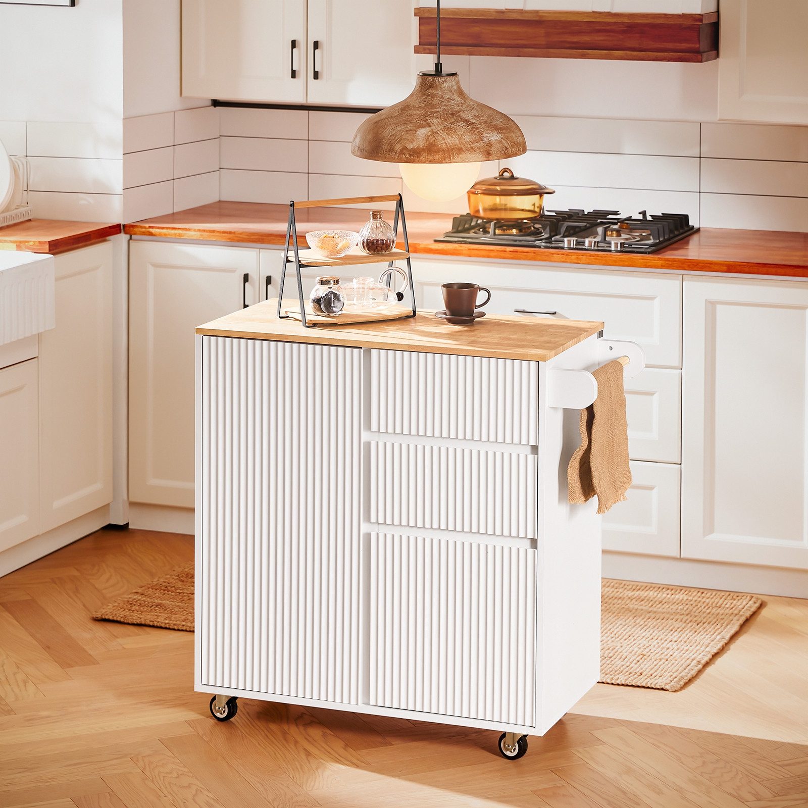 SoBuy Küchenwagen FKW124, Rollwagen Küchenwagen Servierwagen Küchenschrank, günstig online kaufen