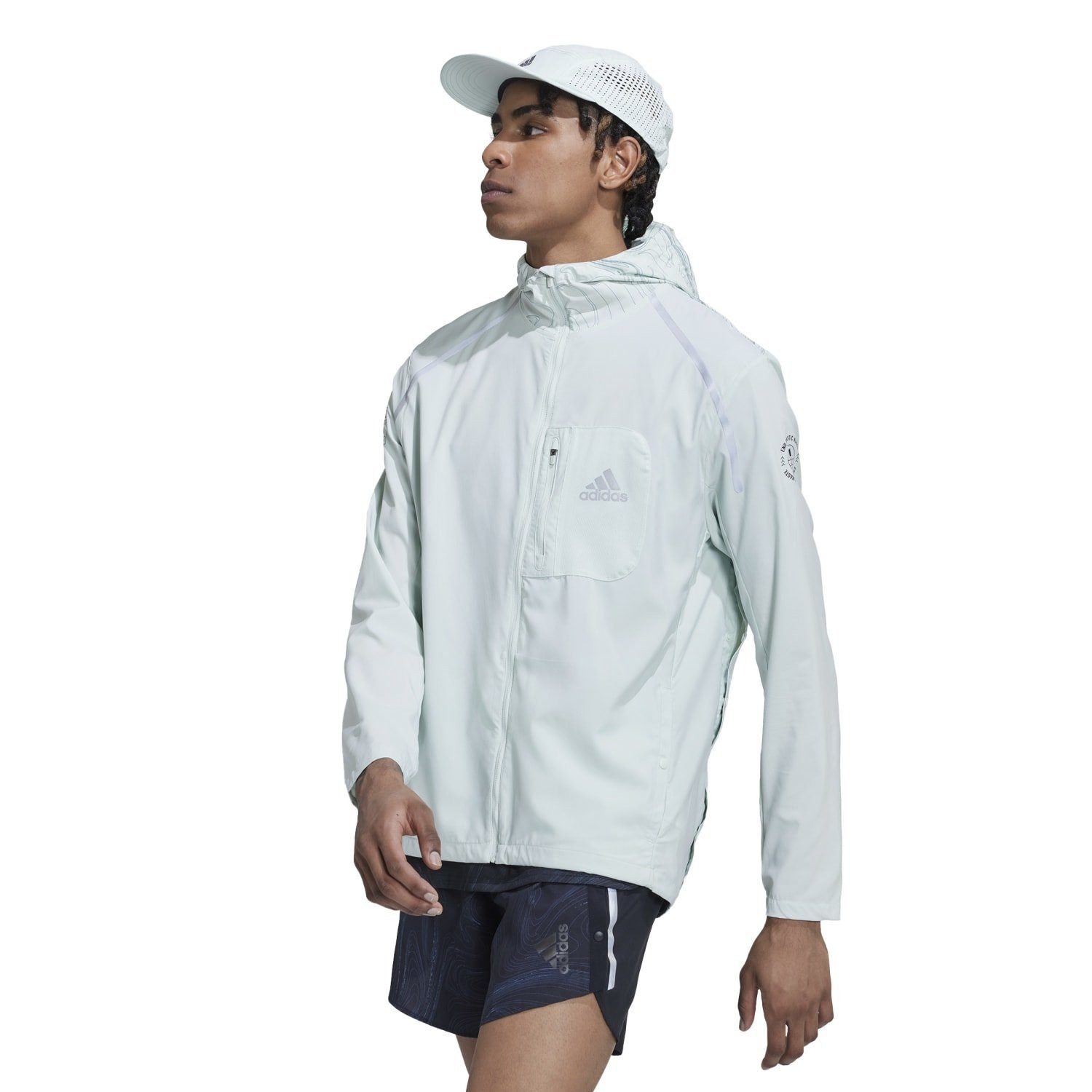 adidas Performance Trainingsjacke Marathon (360° reflektierendes Design, schmal) linengrün Herren
