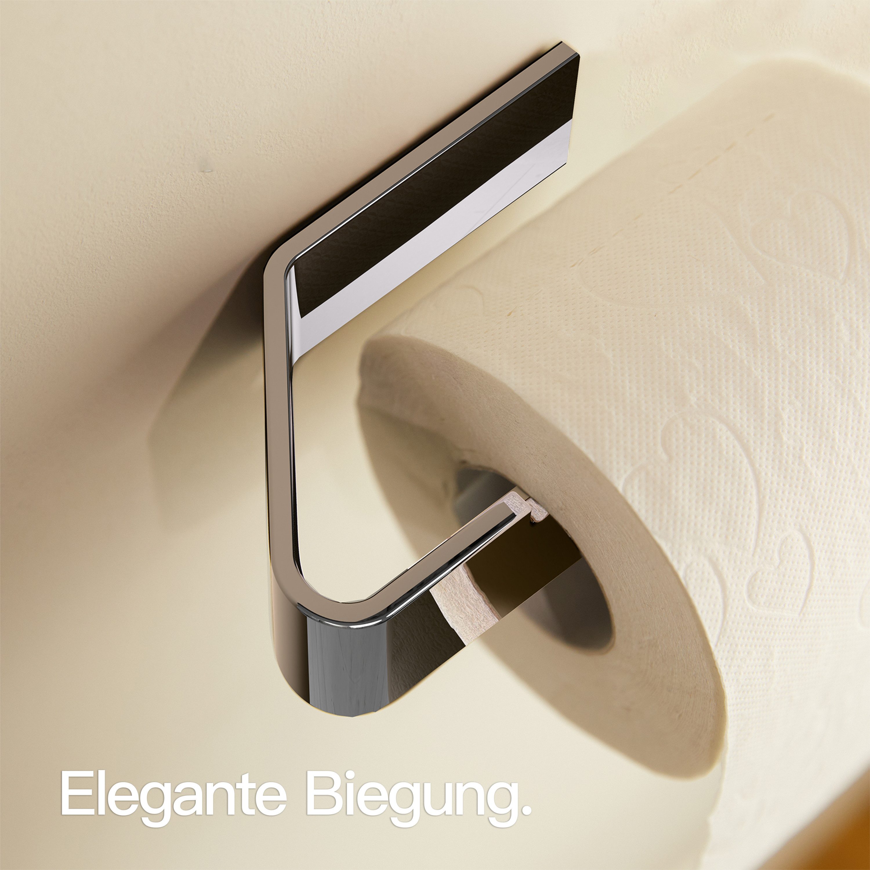 Designfabrik Hamburg Toilettenpapierhalter ohne Bohren, Klopapierhalter selbstklebend, WC Klorollenhalter, inkl. Markenklebeband für besonders starken Halt – Bild 3 von 5