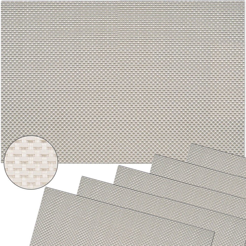 matches21 HOME & HOBBY Platzset Tischset ELEGANCE weiß 6er Tischunterlage als Tischdeko, (6-St), modernes Esstisch Platzdeckchen als abwaschbarer Tischuntersetzer