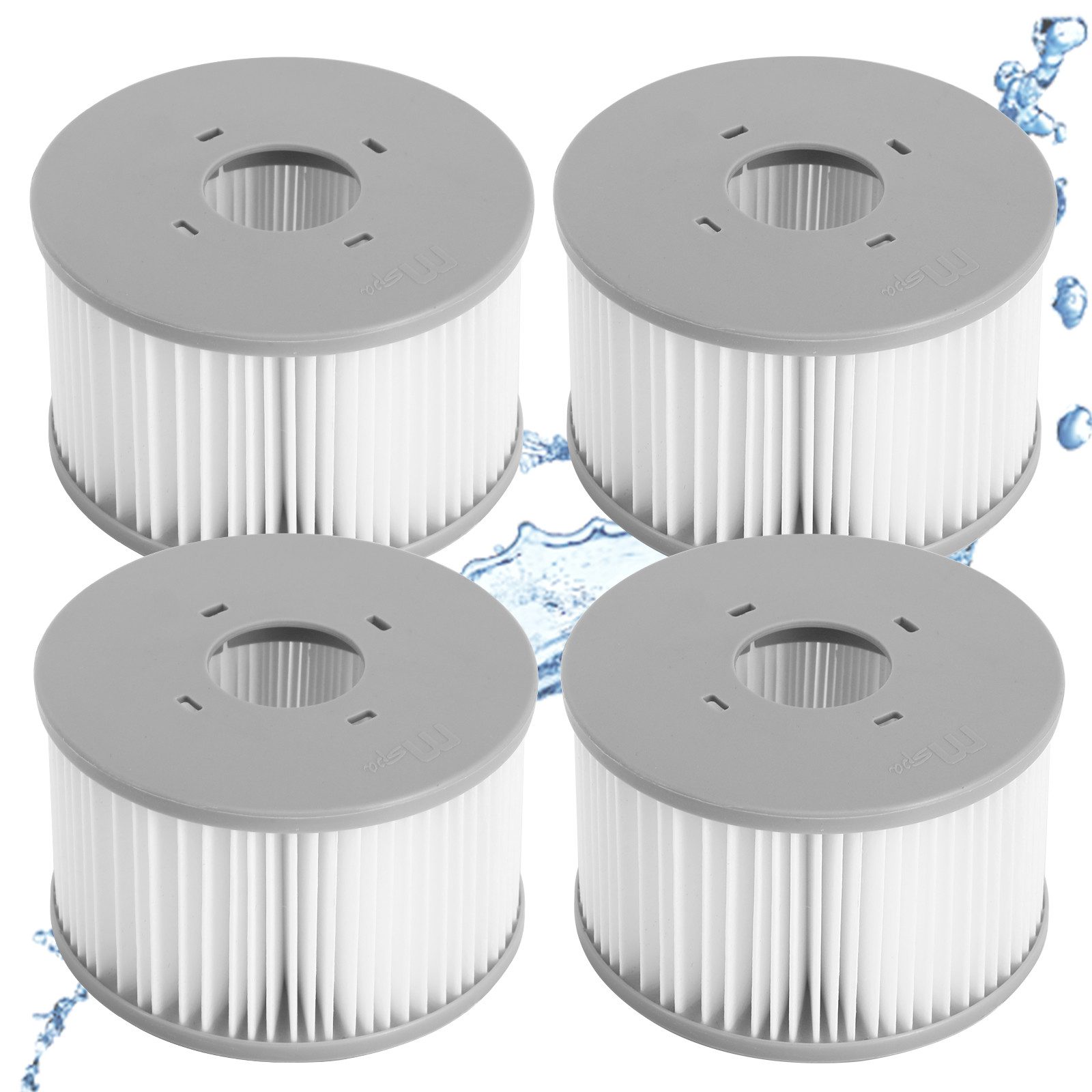BlingBin Pool-Filterkartusche 4/8 Stück Ersatzfilter für MSPA Whirlpoal, Wasserfilter-Kartusche, Zubehör für Mspa-Schwimmbadfilterkartusche AB2020, Filterkartuschen für Aufblasbare Pools - Wasserfilter Modell ab 2020