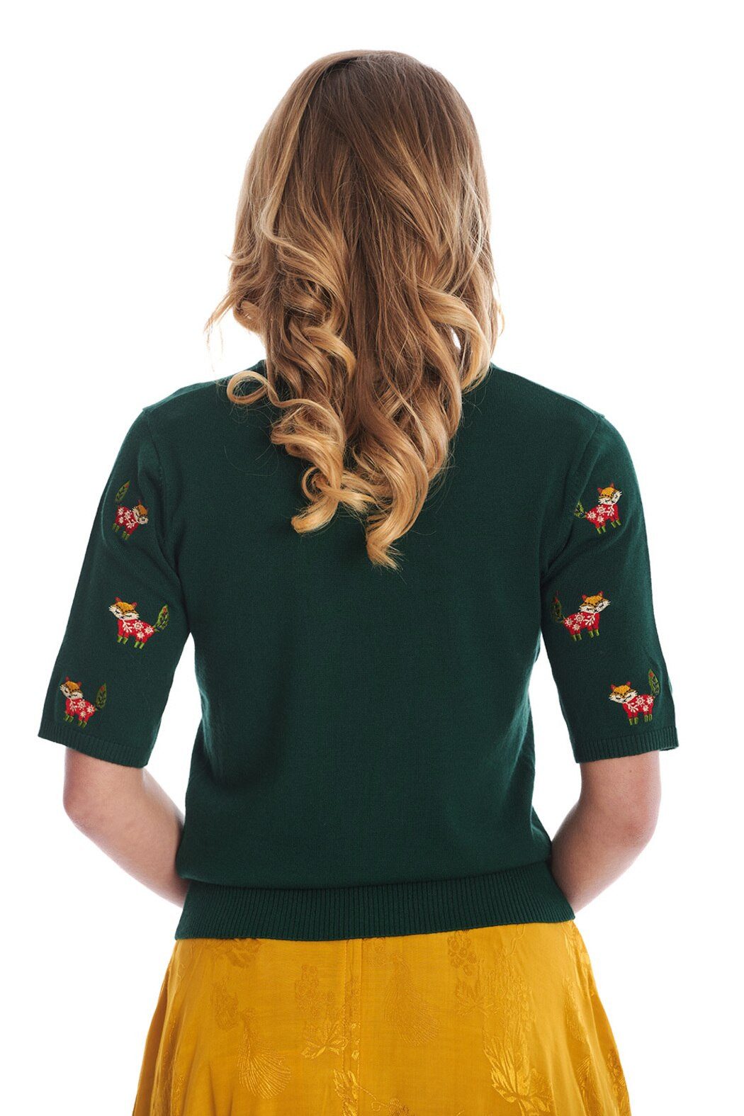 Banned Kurzarmpullover Scandi Fox Grün Vintage günstig online kaufen