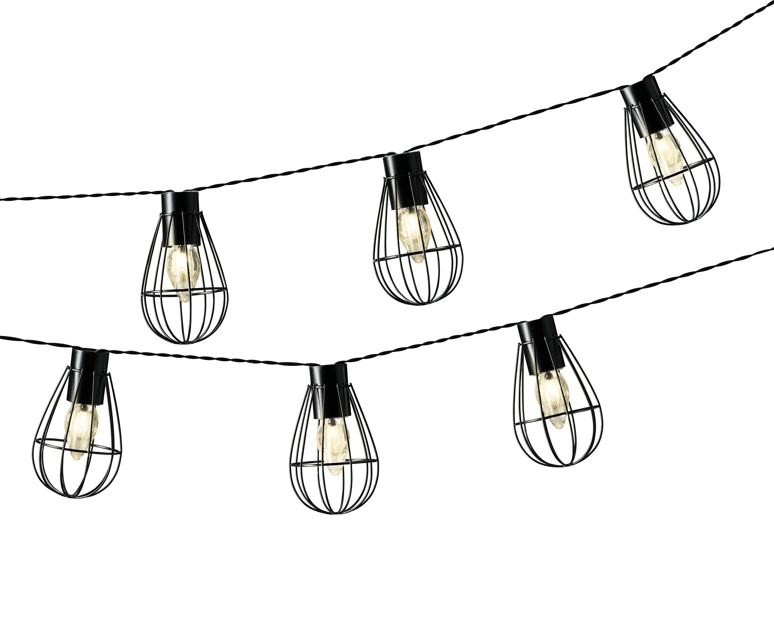 Lumineo LED-Lichterkette, LED Solar Lichterkette Laternen 3,5m Metall Warmweiß