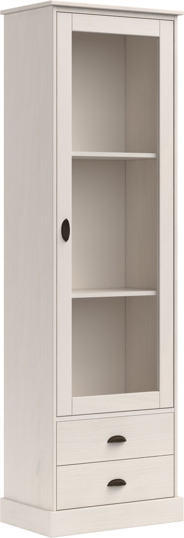 OTTO home Vitrine Schröder mit 1 Schiebetür, 2 Schubkästen, aus massivem Kiefernholz, Breite 55cm